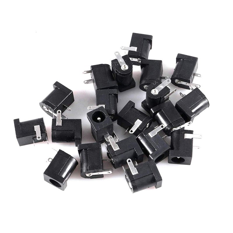 AiTrip 20pcs 3 Pin DC Power Connector PCB Mount Female Plug Jack (DC005 5.5x2.1mm) - Image 1